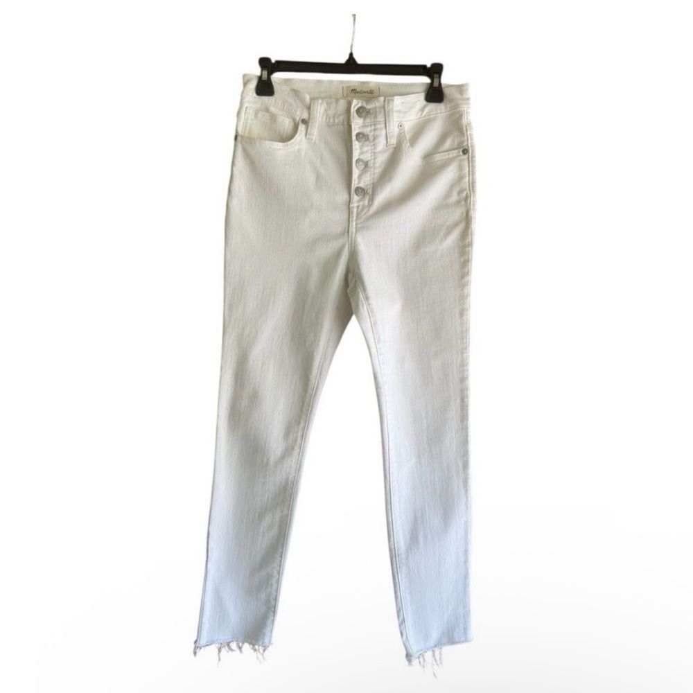 Madewell 9” Mid Rise Skinny Jeans White Button Fly Size 28 - Picture 2 of 8